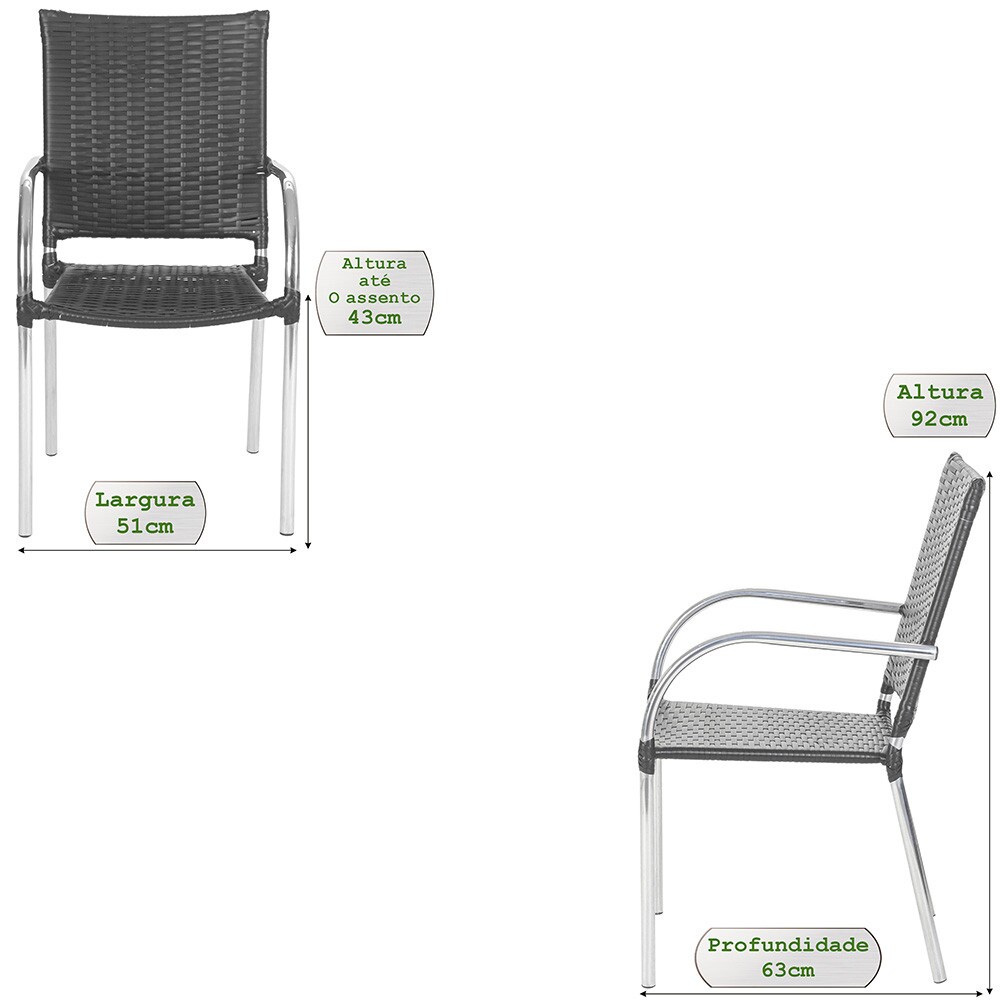 3 Cadeiras Polônia + Mesa de Centro 