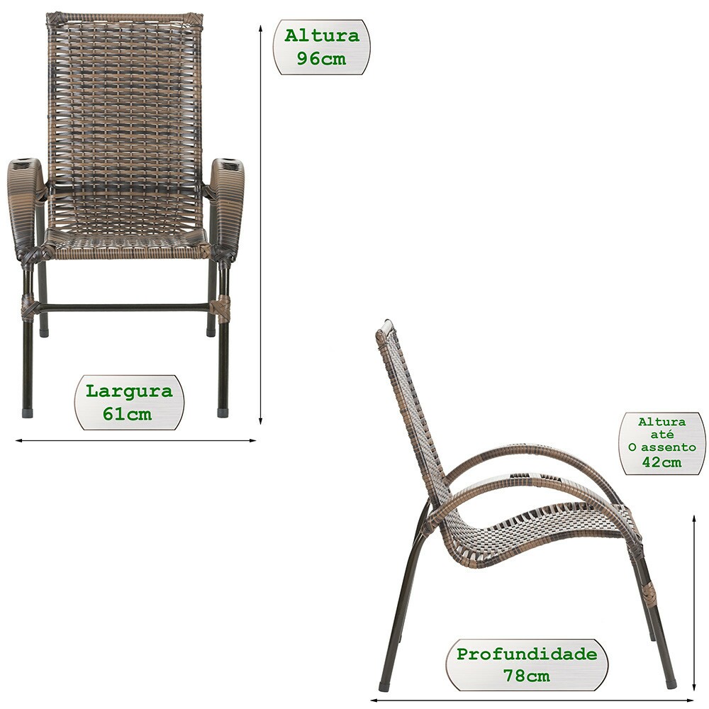 3 Cadeiras Cravo + Mesa de centro 