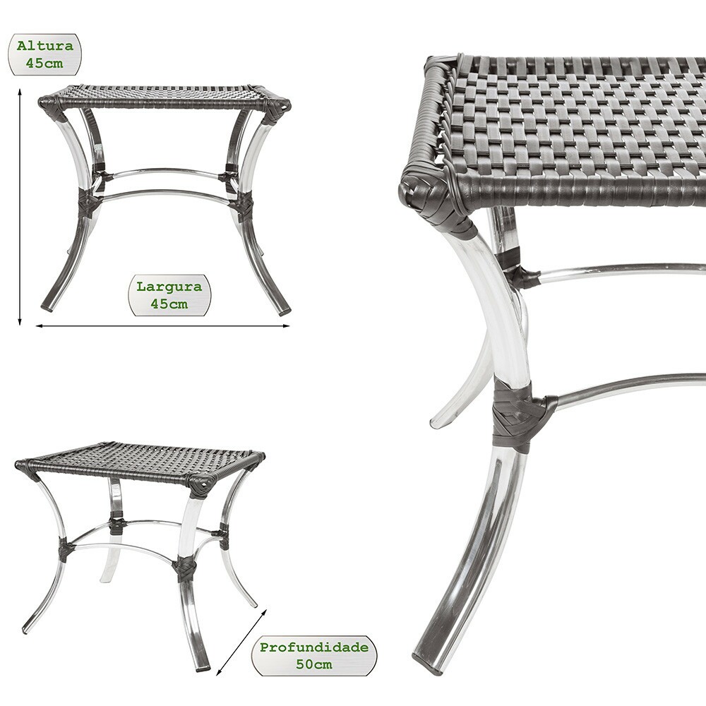5 Cadeiras Garden + Mesa de centro 