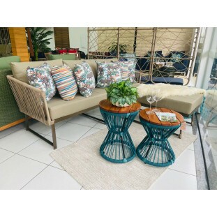 Sofá Maui 3 Lugares + Chaise - Corda Náutica 