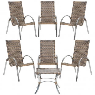 6 Cadeiras Garden + Mesa de centro 