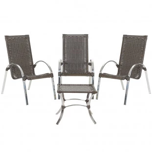 3 Cadeiras Garden + Mesa de centro 