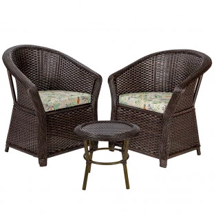 2 Poltronas Porto Rico Trama tradicional + Mesa de centro