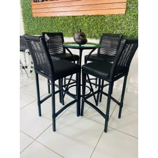Bistrô Flórida - Corda sintética com banqueta estofada 